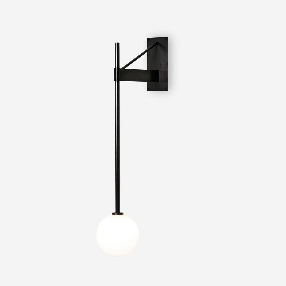 Wall Lamp Metal Rod Glass Globe Minimal Lamp Fixture Bedside-Neutral Decor