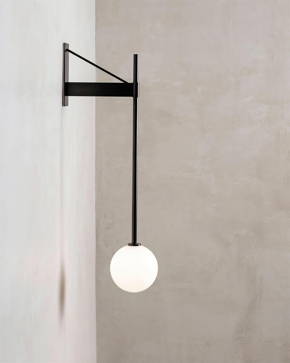Wall Lamp Metal Rod Glass Globe Minimal Lamp Fixture Bedside-Neutral Decor