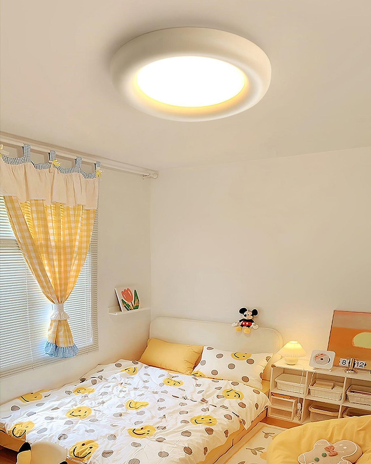 Ceiling Light Beige Flush Mount with Canopy Minimalist-Neutral Decor
