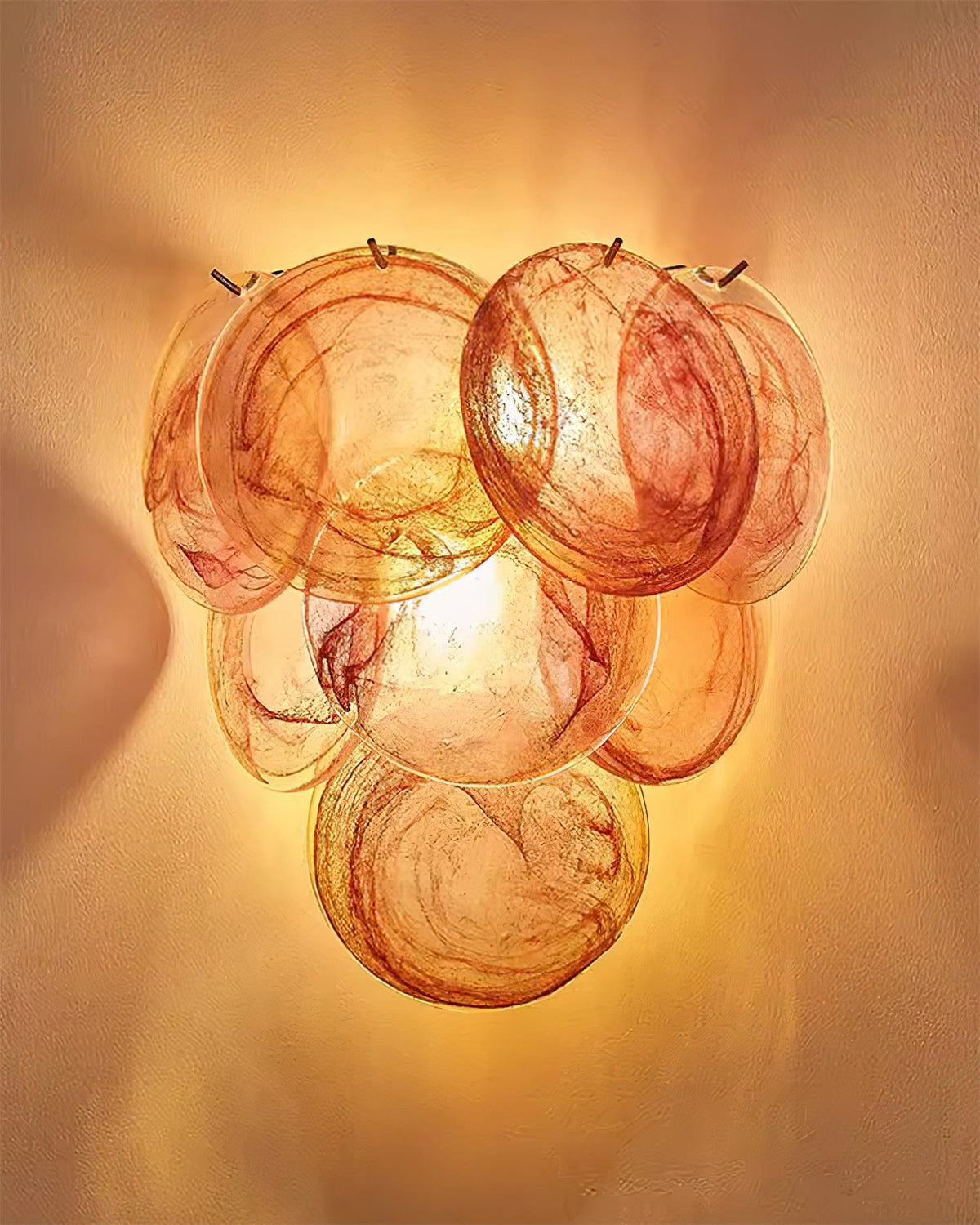 Opalara Pink Capiz Shell Wall Lamp-Neutral Decor