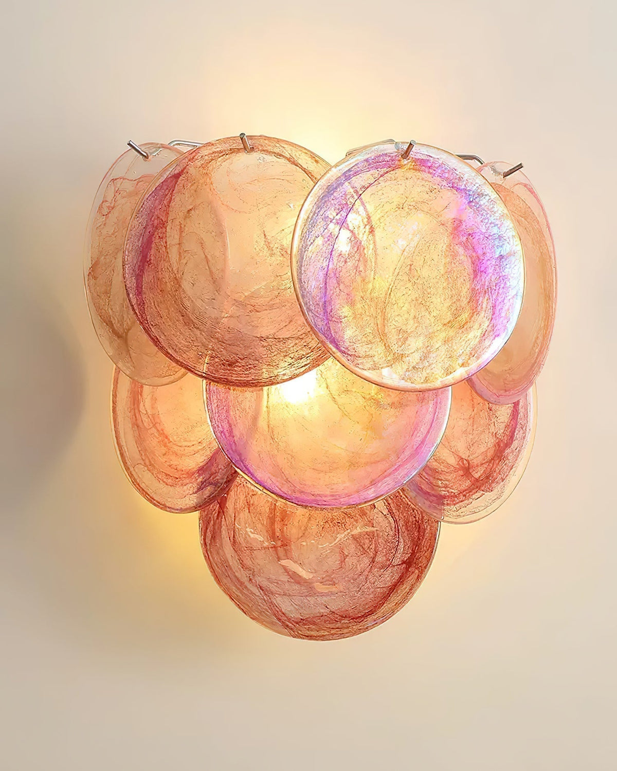 Opalara Pink Capiz Shell Wall Lamp-Neutral Decor