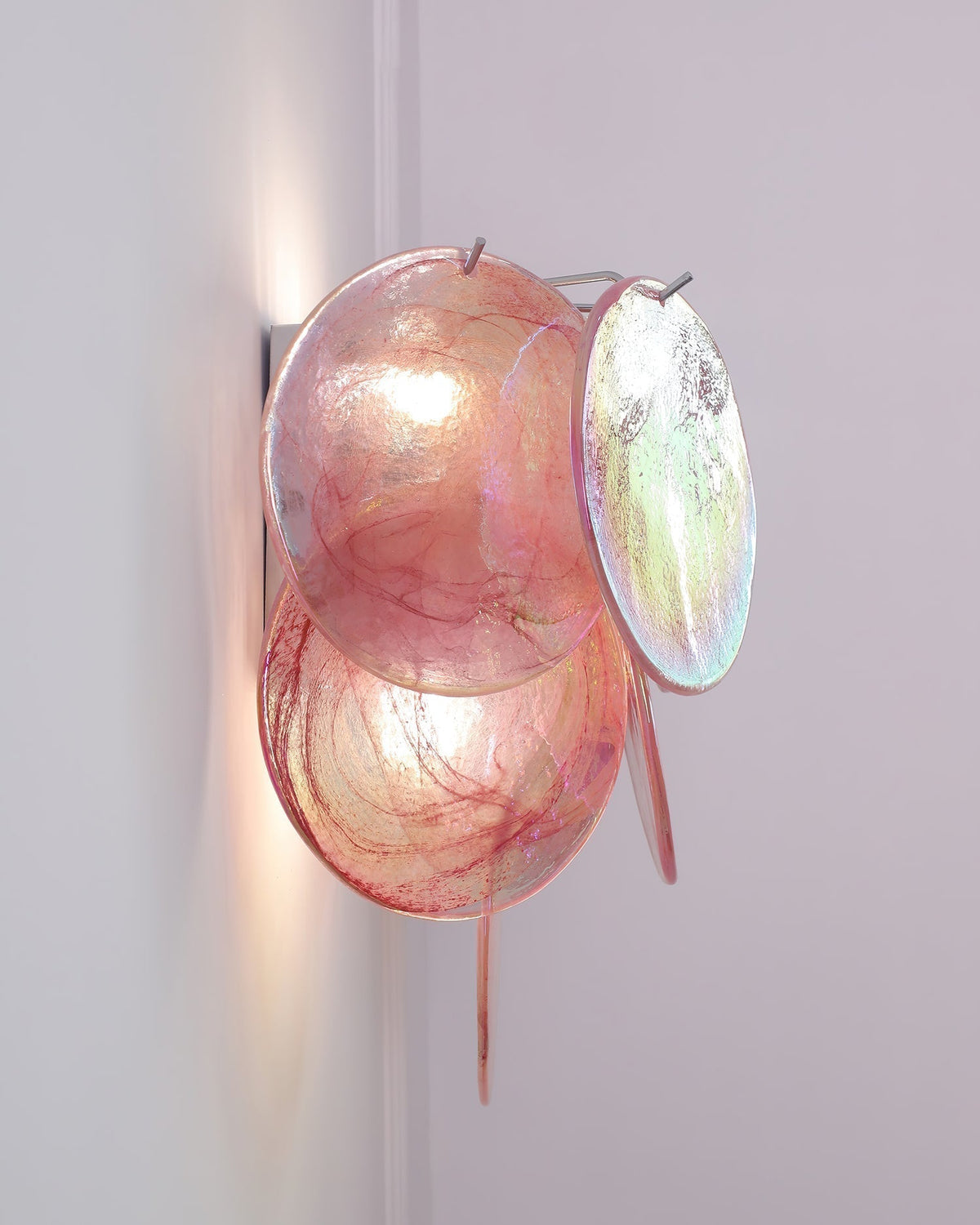 Opalara Pink Capiz Shell Wall Lamp-Neutral Decor