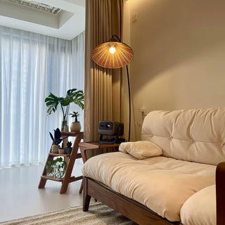 Sombrero Lampadaire en Rotin Arc
