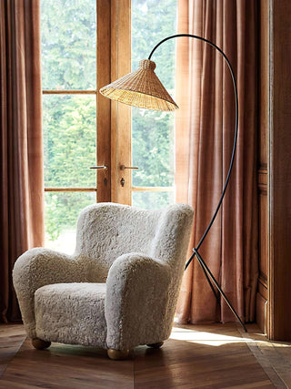 Sombrero Lampadaire en Rotin Arc