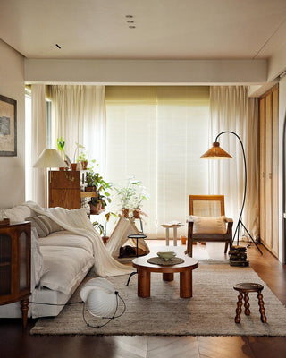Sombrero Lampadaire en Rotin Arc