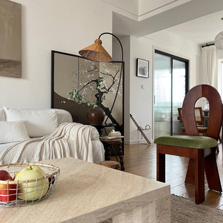 Sombrero Lampadaire en Rotin Arc