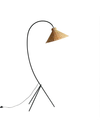 Sombrero Lampadaire en Rotin Arc