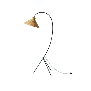 Sombrero Lampadaire en Rotin Arc