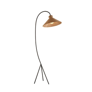 Sombrero Lampadaire en Rotin Arc