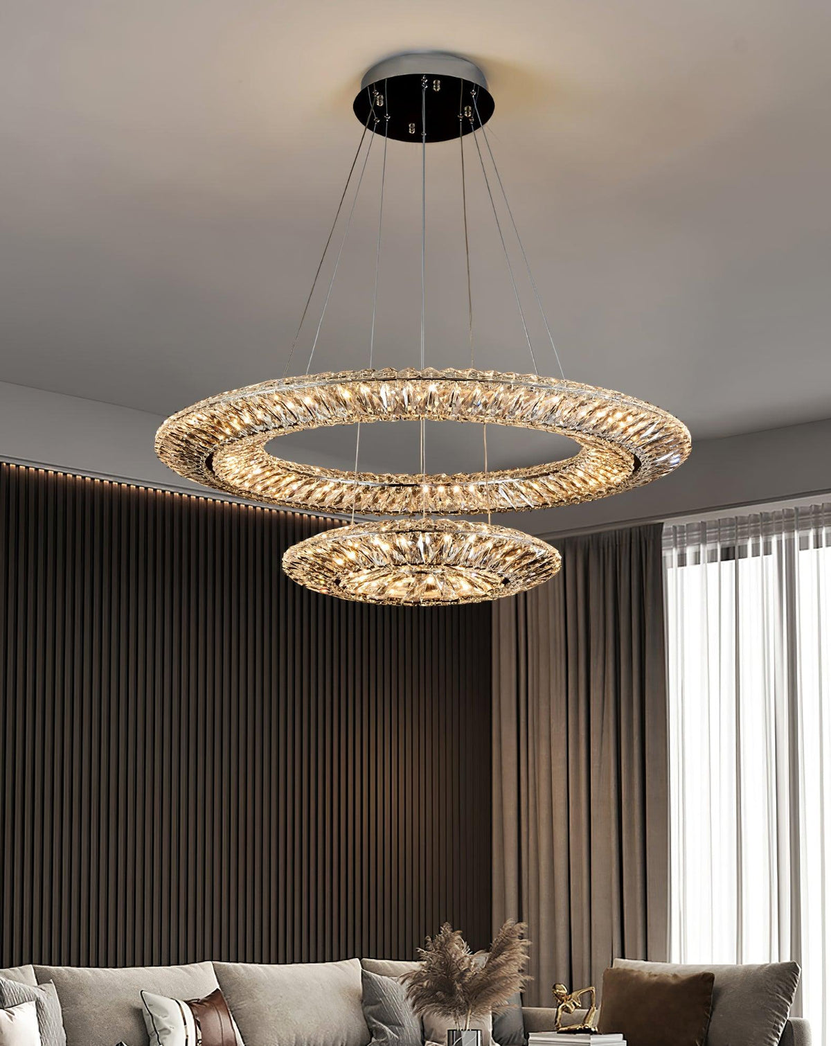 Serien Lustre Géométrique Cristal LED Élégant