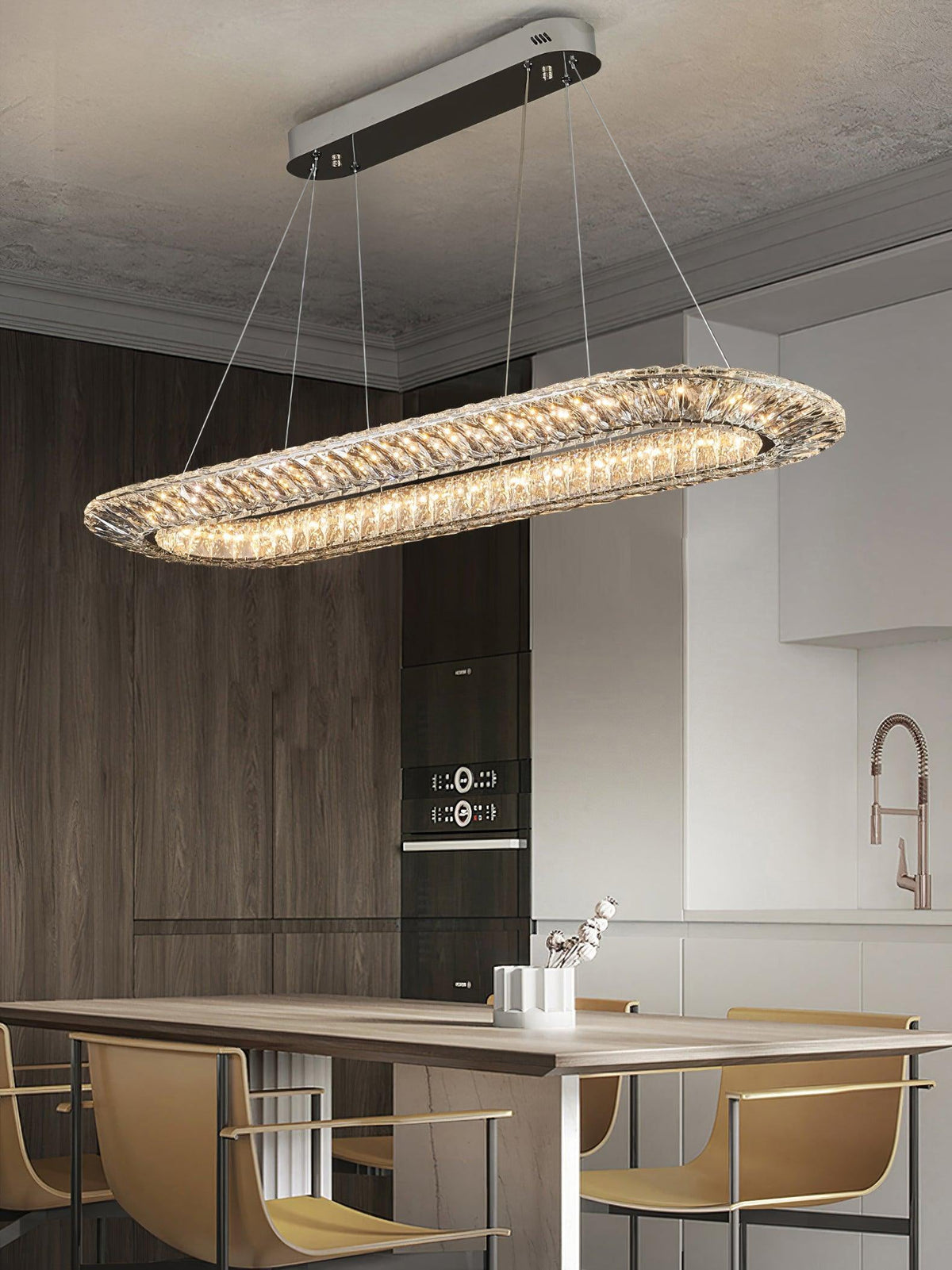 Serien Lustre Géométrique Cristal LED Élégant