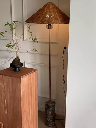 Zenith Bohemian Marble Floor Lamp-Neutral Decor