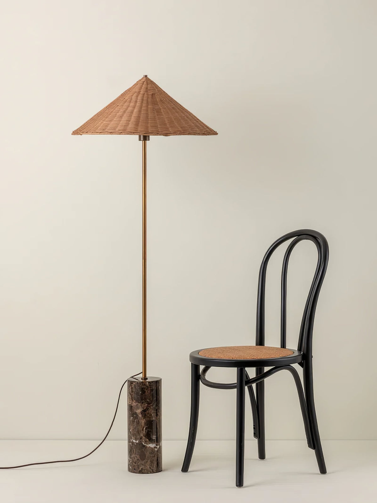 Zenith Bohemian Marble Floor Lamp-Neutral Decor