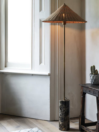 Zenith Bohemian Marble Floor Lamp-Neutral Decor