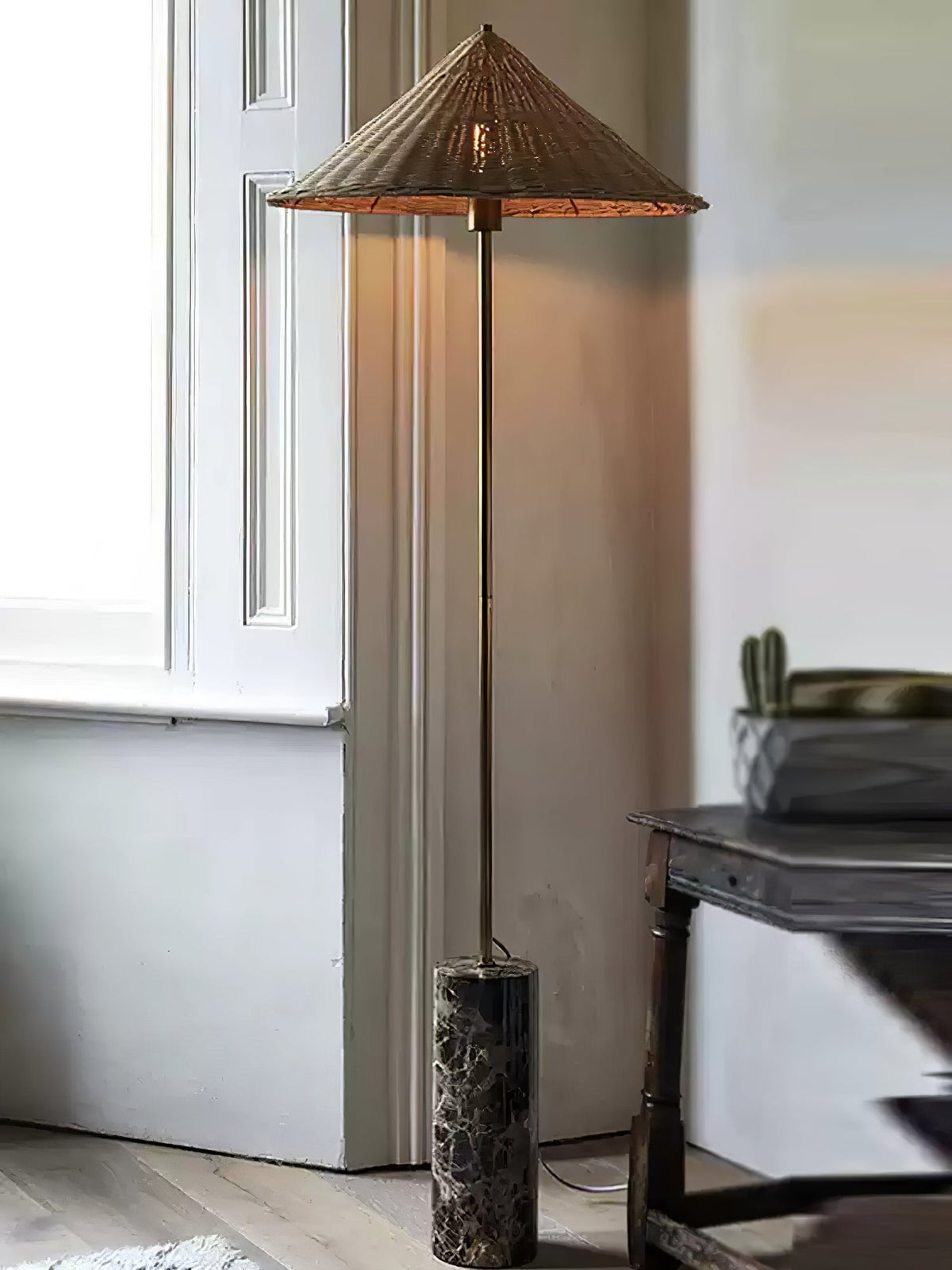 Zenith Bohemian Marble Floor Lamp-Neutral Decor