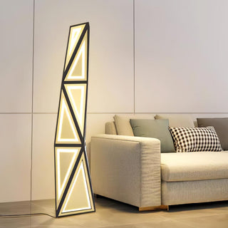 Evvelora Geometric LED Floor Lamp-Neutral Decor