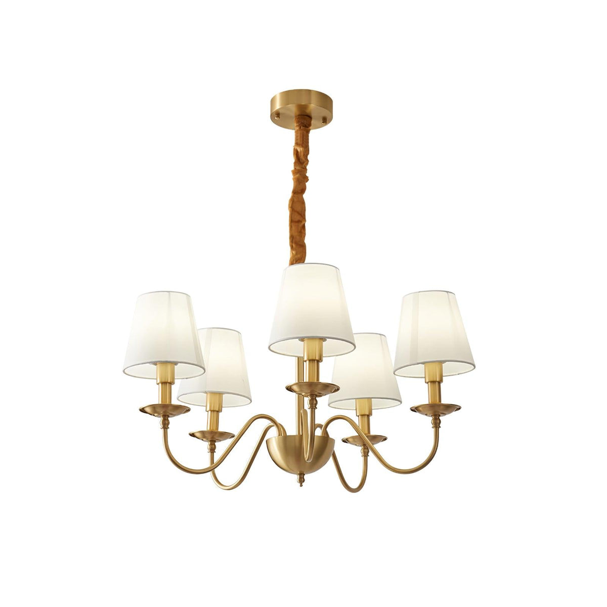 Darenelle Lustre Classique à Abat-jour en Tissu et Laiton