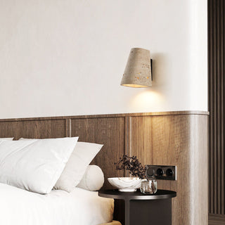 Tapered Travertine Wall Sconce-Neutral Decor