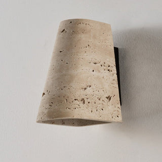 Tapered Travertine Wall Sconce-Neutral Decor