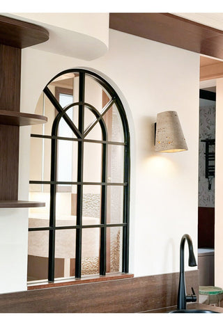Tapered Travertine Wall Sconce-Neutral Decor