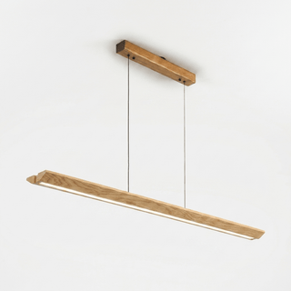 Tapered Wood Linear Pendant Lamp-Neutral Decor