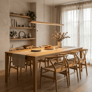 Tapered Wood Linear Pendant Lamp-Neutral Decor