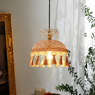 Tiffany Français Médiéval LED Suspension Verre Salon/Chambre À Coucher