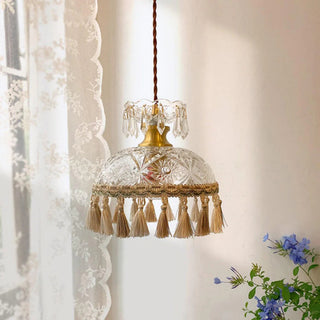 Tiffany Français Médiéval LED Suspension Verre Salon/Chambre À Coucher