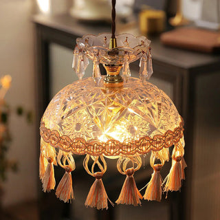 Tiffany Français Médiéval LED Suspension Verre Salon/Chambre À Coucher
