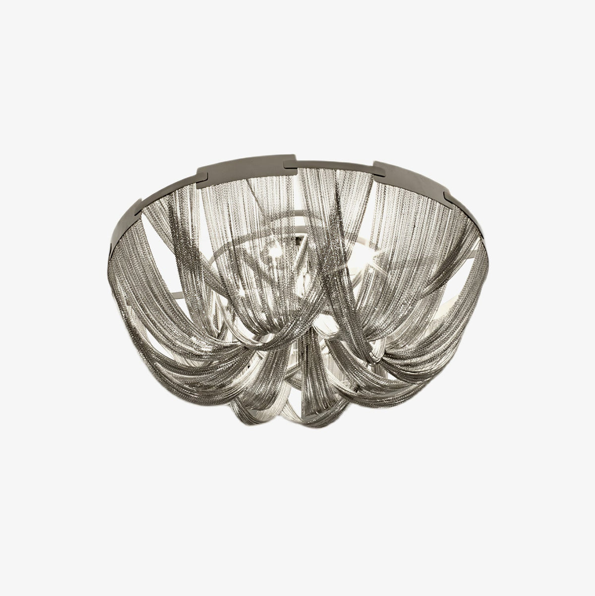 Lucella Plafonnier Frange Chaîne Cadre Nickel