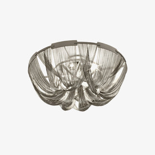 Lustra Plafonnier Frange Chaîne Cadre Nickel