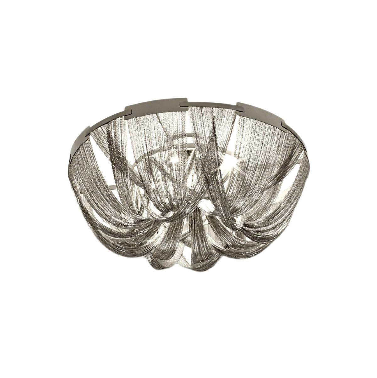 Lucella Plafonnier Frange Chaîne Cadre Nickel