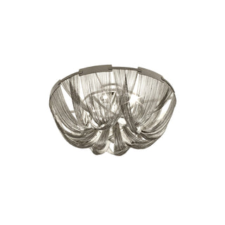 Lustra Plafonnier Frange Chaîne Cadre Nickel