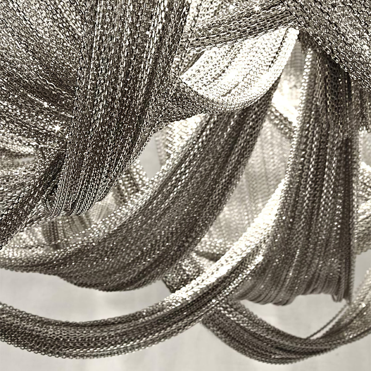 Lucella Plafonnier Frange Chaîne Cadre Nickel