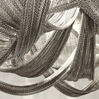Lustra Plafonnier Frange Chaîne Cadre Nickel