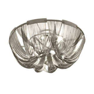 Lustra Plafonnier Frange Chaîne Cadre Nickel