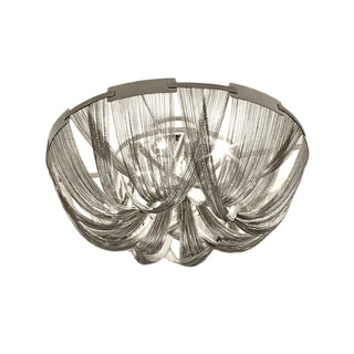 Lustra Plafonnier Frange Chaîne Cadre Nickel