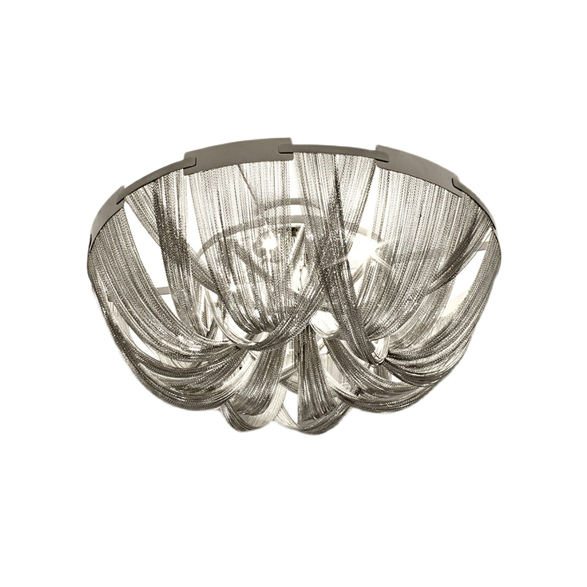 Lucella Plafonnier Frange Chaîne Cadre Nickel
