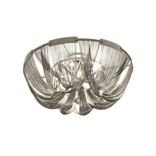 Lustra Plafonnier Frange Chaîne Cadre Nickel