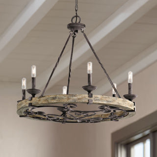 Evtalen Ancien Industriel Bois Métal Lustre