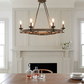 Evtalen Ancien Industriel Bois Métal Lustre