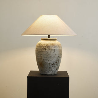 Terra Lampe de Table en Céramique Et Tissu