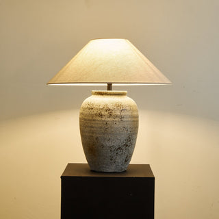 Terra Lampe de Table en Céramique Et Tissu