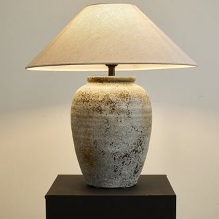 Terra Lampe de Table en Céramique Et Tissu