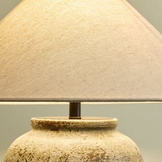 Terra Lampe de Table en Céramique Et Tissu