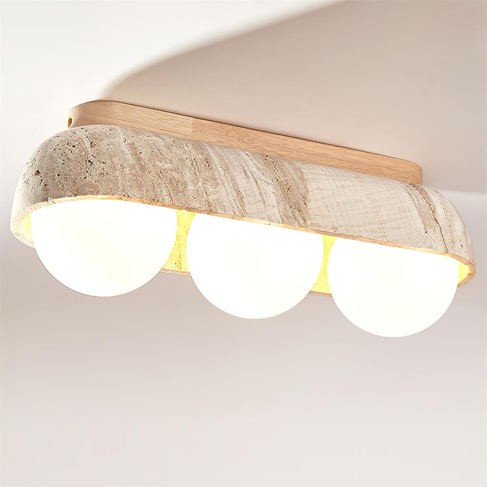 Ritta Ceiling Light Travertine Rectangular-Neutral Decor
