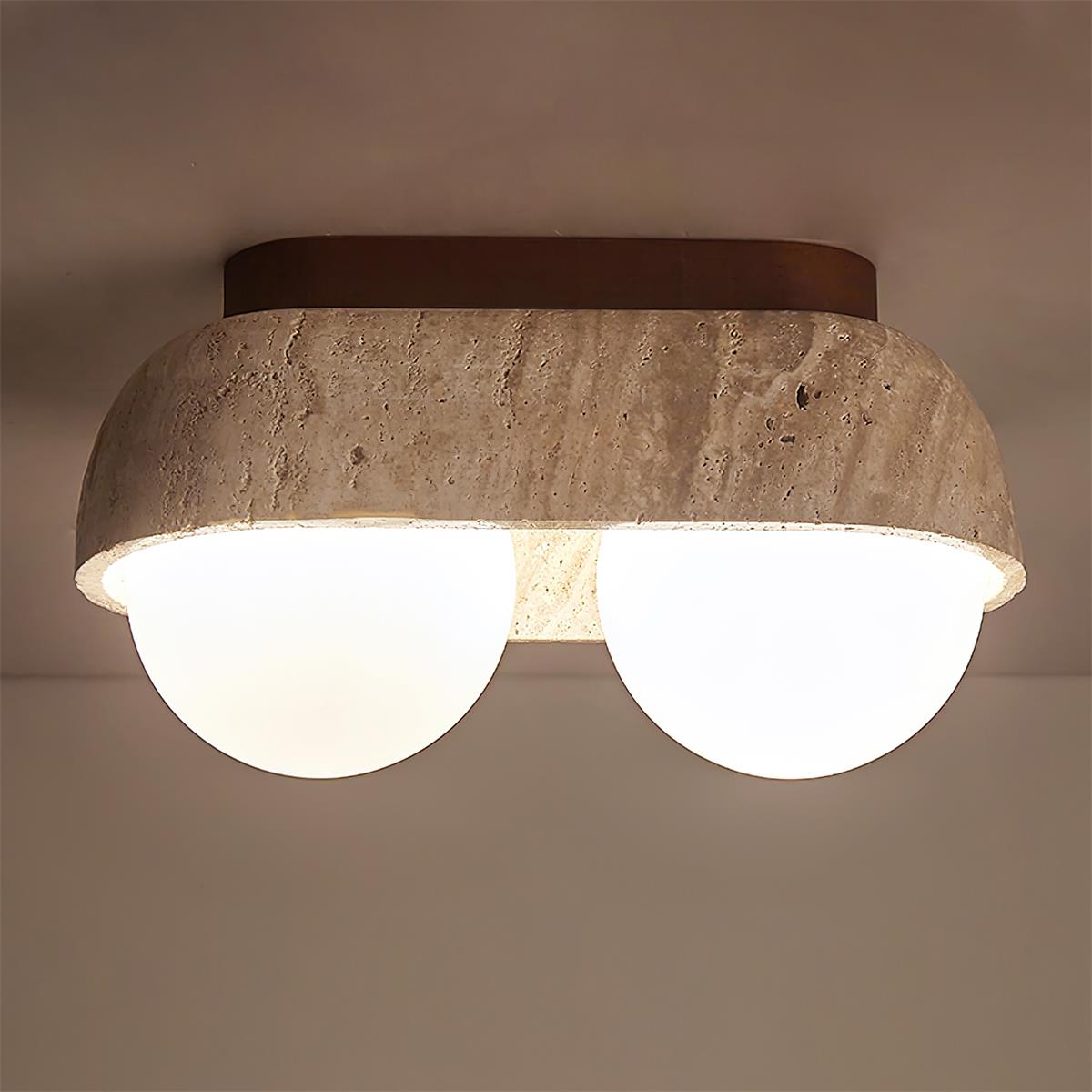 Ritta Ceiling Light Travertine Rectangular-Neutral Decor
