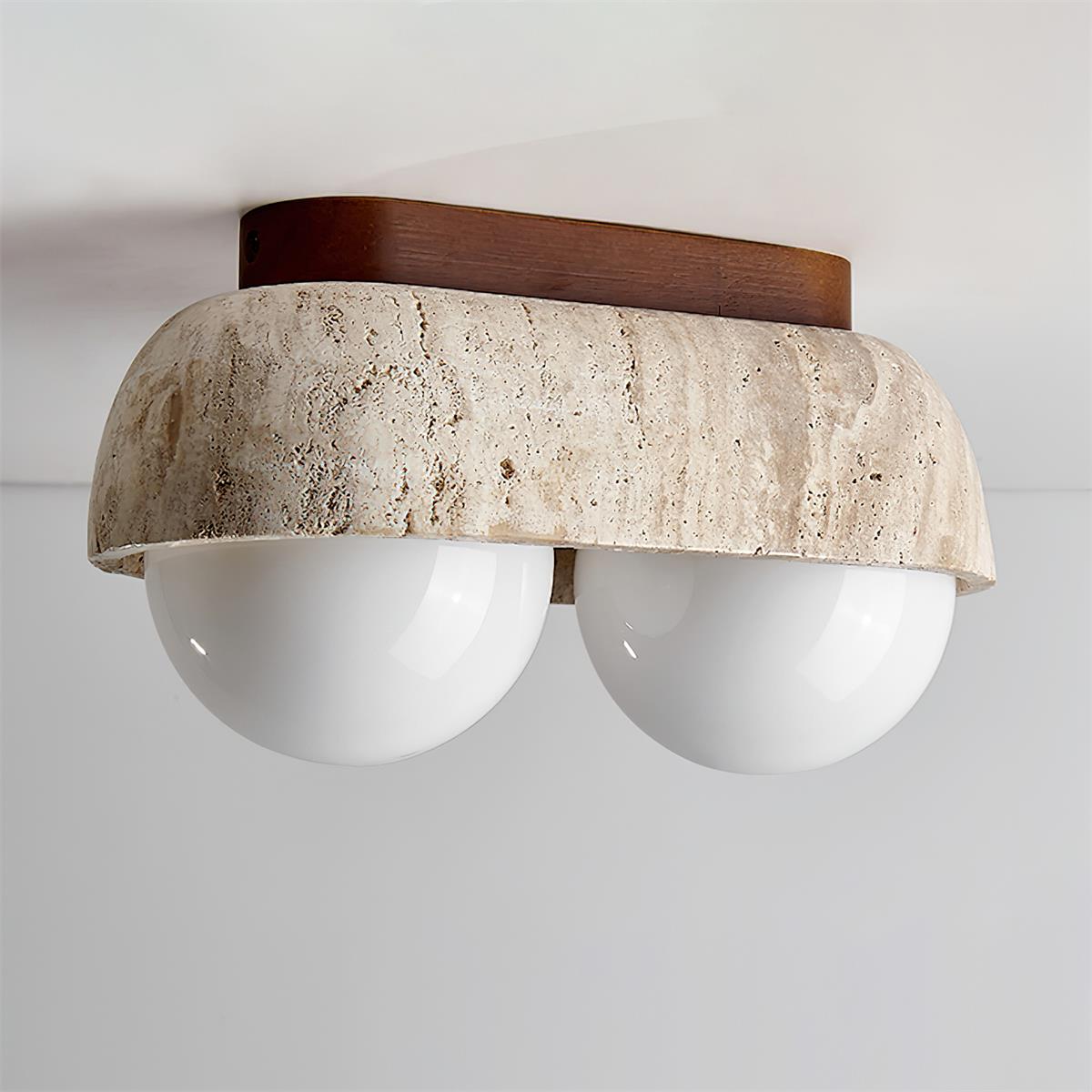Ritta Ceiling Light Travertine Rectangular-Neutral Decor