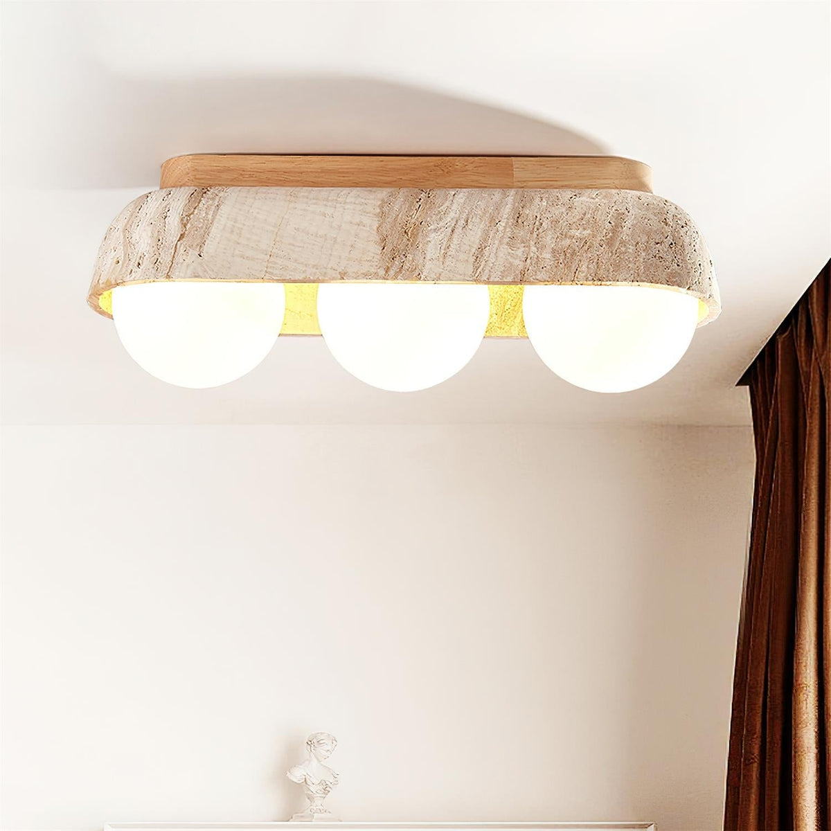 Ritta Ceiling Light Travertine Rectangular-Neutral Decor