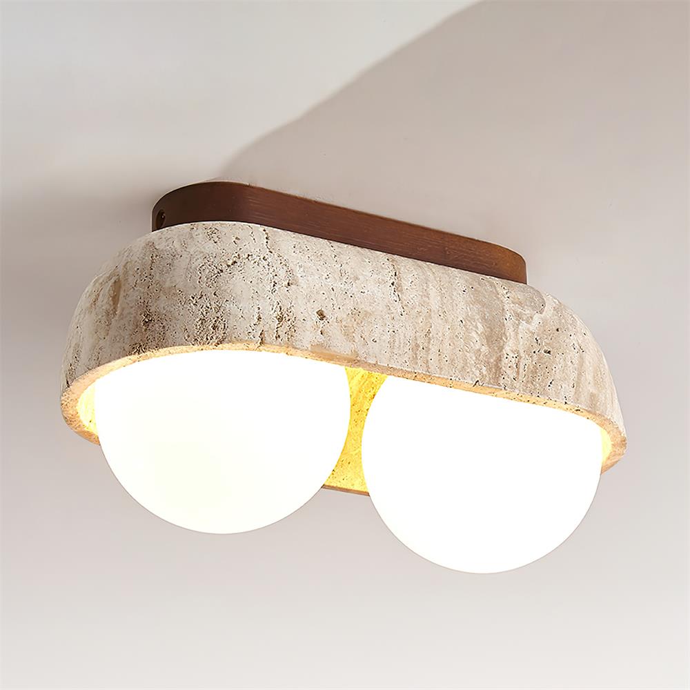 Ritta Ceiling Light Travertine Rectangular-Neutral Decor